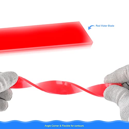 Window Tint Squeegee, Rubberized Handle Side Wiper Swiper for Tinting | Flexible Rubber Channel Blade, Sharp Corner for Hard to Reach Spots, Mirror Shower Water Removal Glass Door Cleaning