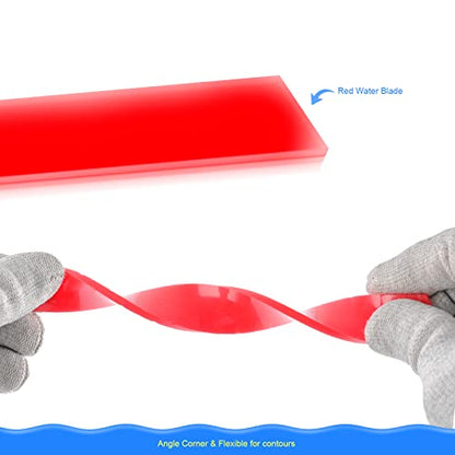 Window Tint Squeegee, Rubberized Handle Side Wiper Swiper for Tinting | Flexible Rubber Channel Blade, Sharp Corner for Hard to Reach Spots, Mirror Shower Water Removal Glass Door Cleaning