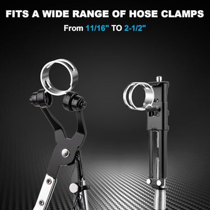 9PCS Professional Hose Clamp Pliers Set for Automotive, Long Reach Flexible Wire & Swivel Jaw Pliers for Fuel, Oil, Coolant Radiator Heater and Water Hoses