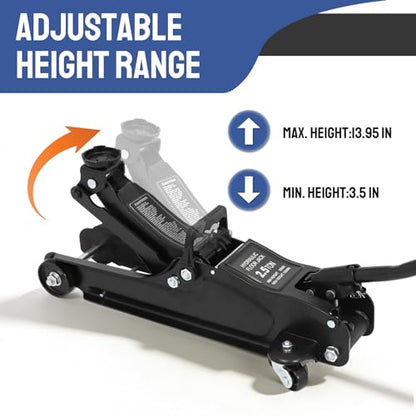 2.5 Ton Low Profile Hydraulic Aluminum Floor Jack and Car Truck Tire Change Lift for High Body Frame Cars