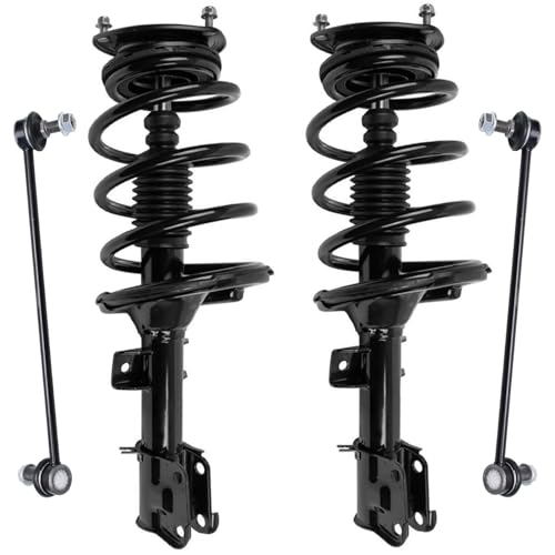 Detroit Axle - 4pc Front Struts Sway Bar Links for Hyundai 07-12 Veracruz | 2 Complete Struts with Coil Spring 2 Sway Bar End Links 2007 2008 2009 2010 2011 2012 Replacement Suspension Kit - size: 4QS54059/ sway kit