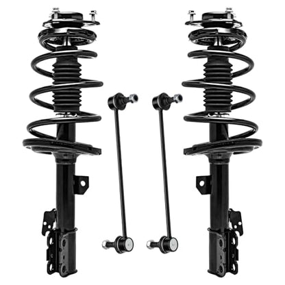 Detroit Axle - FWD 3.5L Front Struts Kit for 2011-2014 Toyota Sienna, 2 Complete Ready Install Struts with Coil Spring Assembly 2 Sway Bar Links Suspension Kit 2012 2013 Replacement - size: 4QS47159/ sway kit