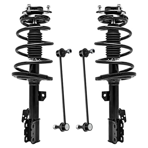 Detroit Axle - FWD 3.5L Front Struts Kit for 2011-2014 Toyota Sienna, 2 Complete Ready Install Struts with Coil Spring Assembly 2 Sway Bar Links Suspension Kit 2012 2013 Replacement - size: 4QS47159/ sway kit