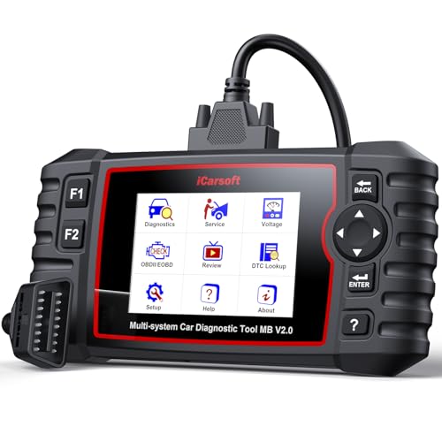 iCarsoft MB V2.0 Full System Diagnostic Scan Tool for Most Mercedes Benz from 1996-Present OBD2 Scanner 9 Reset AutoVIN Free Update Car Code Reader with Battery Test CAN FD 15 Languages Plug-and-Play - style: 2025 MB V2.0 with 8 Resets