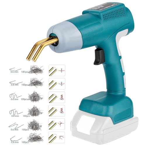 Cordless Plastic Welder Gun Compatible with Maki-ta 18V Battery with 600PCs Hot Staples Plastic Welding Kit for Car Bumper and other plastic Repairing(No Battery)