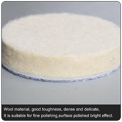 2 Inch Wool Felt Polishing Pad Buffing Wheel Set,Drill Polishing Kit for Metal Glass Stone (17)