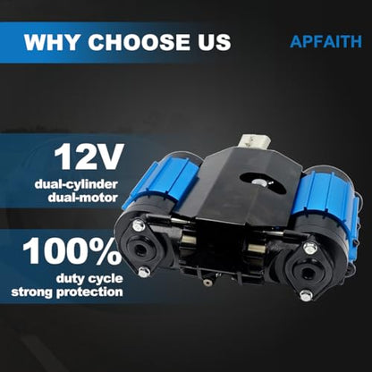 Universal 12 Volts High Performance On-Board Twin Air Compressor Replacement for ARB CKMTA12 For Pneumatic Tools For Tire Inflator Air Horn Air Tools Air Lockers Locking Differentials