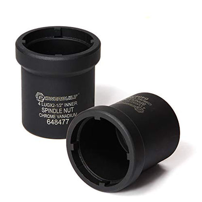 Powerbuilt Spindle Nut Socket, Removal Spindle Nuts, 4-Lug, Dodge, Chevy, Ford, GM Trucks, Hub Sockets, Truck Repair Tool - 648477 - style: 4-Lug, 2-1/2" Inner