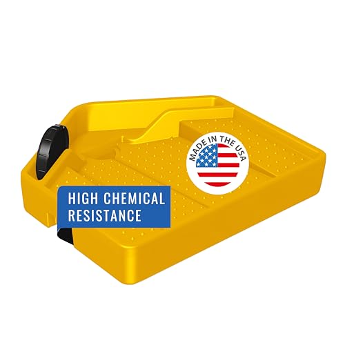 DENIOS® IBC Tote Funnel - Premium IBC Funnel chemically Resistant Polyethylene in Yellow – 1x - Large Drain Opening (4.9in) - Made in USA - color: Yellow