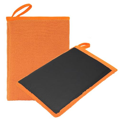 Windspeed 2Pack Clay Mitt, Microfiber Clay Bar Towel for Car Detailing, Medium Grade Bar Glove Auto Detailing (Orange) - color: Orange
