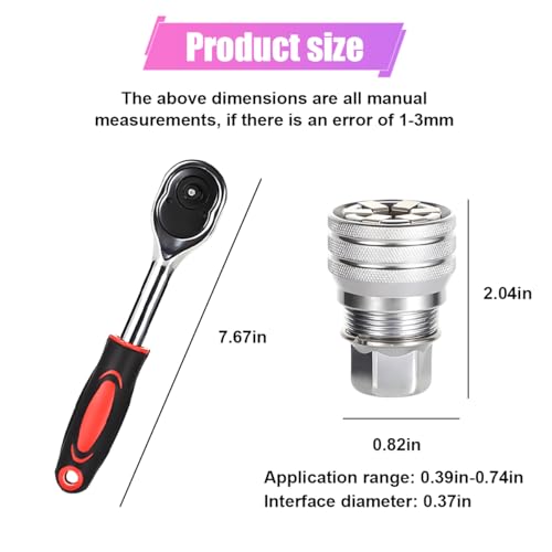 ZIMISI Universal Socket Wrench, 10-19mm Magic Sleeve Tool (Ratchet) | Adjustable Manual Socket Set with Ratchet Wrench for Power Drill, Torque Wrench, 3/8" Drive Ratchet - size: Socket Wrench/Ratchet Wrench