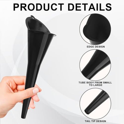 Long-Neck Oil Funnel for Automotive – Multi-Function Plastic Funnel for Oil, Gas & Lubricants – Universal Car Accessory (Black (2-Pack)) - color: Black (2-Pack)