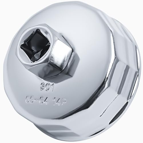 Oil Filter Wrench for Toyota and Lexus, 64-65mm 14 Flute Cap Style Oil Filter Removal Tool for Toyota 1.8 and 2.5-5.7L Engine