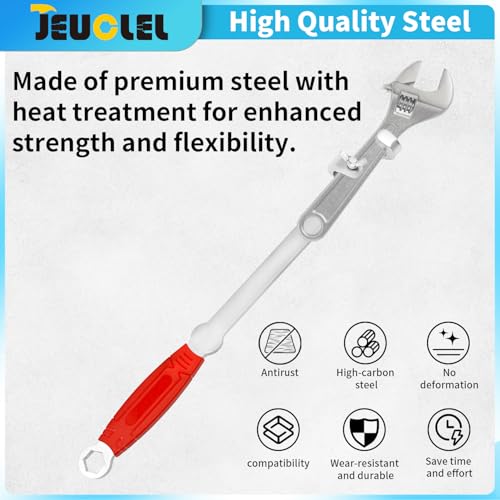 Wrench Extender Tool Bar, 15.5 inch Torque Adaptor Wrench Extension, Torque Amplifier Tool for DIYers, Garage Mechanics, and Handymen, Maximum Leverage & Amplified Torque Tighten Nuts Bolts