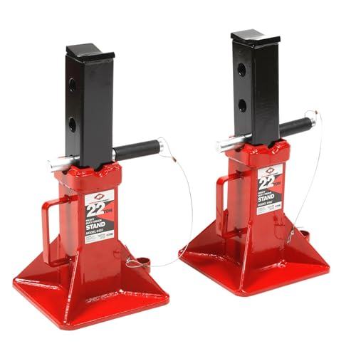 AFF 22 Ton Safety Stand Set - Heavy Duty Jack Stands for Trucks & Equipment - Pin-Style, Heavy Gauge Steel, ASME PASE-2019 - Pack of 2 - (Available in 2 Duty Levels)
