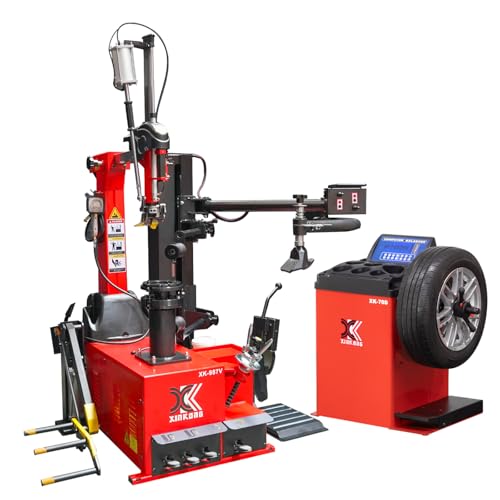 XK-987V Heavy Duty Tire Changer Machine with Bead Blaster | 110V Wheel Changer for Truck, SUV and Van Rims 12-30 inches | 18-Month Parts Replacement
