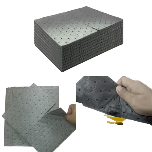 30PCS Universal Light Duty Absorbent Pads, 13"x9.8" | Absorbs Oil, Grease, Water, Fast Cleanup for Small Drips & Spills in Garages and Workshops - color: 30 Gray 13"x9.8"