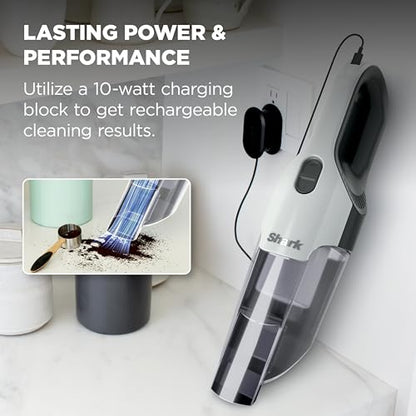 Shark Cyclone PET Handheld Vacuum with, HyperVelocity Suction, Powerful Pet Hair Pickup, Lightweight, XL Dust Cup, Including Upholstery Tool, 8" Crevice Tool, Scrubbing Brush, Pearl White, AA701 - color: Pearl White