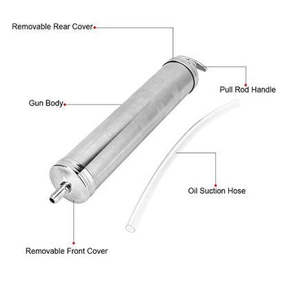 Suction Gun 500cc Fluid Transfer Hand Pump Aluminum Alloy for Oil Grease Extractor Automotive Use
