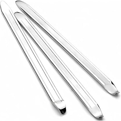 3Pcs Heavy Duty Tire Levers, 9.84" Long Motorcycle & Bike Tire Spoon Replacement Tool Set - Galvanized Steel Rim Protector Irons for Dirt Bike, Scooter, ATV, Mountain Bike Repair