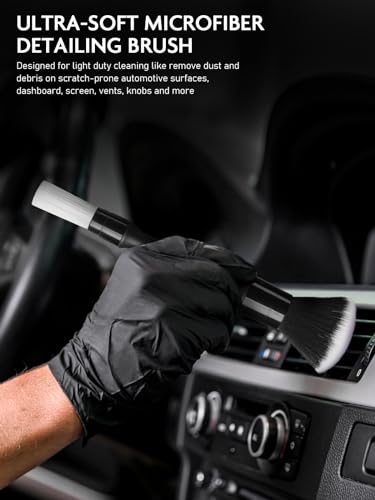 Fantasticlean 9PCS Car Detailing Brush Set, Interior Leather Cleaning | Car Interior Brush Kit, Horse Hair Leather Brush for Car Detailing, Scratch-Free Leather Cleaner Applicator, Cleaning Cloth - size: IT-ACS03-NT