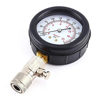 Engine Pressure Tester, Automotive Petrol Engine Compression Tester Test Gauge Kit Professional Pressure Gauges Car Motorcycle Garage Tools, with Carrying Case