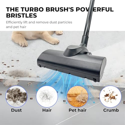 for Shop Vac Using 1 1/4'' & 2 1/2'' Accessories, Turbo Brush Head 1.25" Plus 2 1/2 Inch Vacuum Hose Adapter Compatible with Rigid Shop-Vac VacMaster Craftman - Vacuum Attachment for Pet Hair Removal