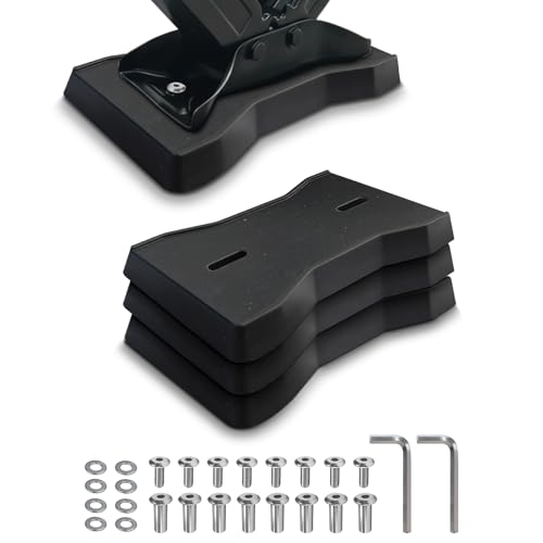 HOXWELL RV Stabilizer Jack Pads 4 Pack, Heavy Duty Solid Rubber Scissor Jack Leveling Blocks, RV Jack Foot Protection Pads for Trailer, Camper & 5th Wheels, Non-Slip Sturdy Support, Black - size: 4 Pack