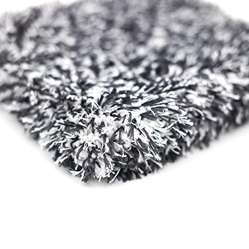 The Rag Company - The Cyclone Ultra Wash Mitt 8in x 9in and Cyclone Ultra Wash Pad 10in x 10in - 70/30 Blend Korean Microfiber, Foam Padding, Scratch-Free, Lint-Free, Black (2-Pack)