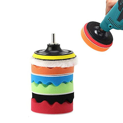 Yesallwas Car Foam Drill Polishing Pad Kit 8Pcs,4 Inch Buffing Pads Kits Drill Buffer Attachment,Thin Sanding Sponge for Drill Buffing,Car Sanding,Polishing,Waxing,Cleaning Set (4 Inch) - size: 4"/100mm 8pcs