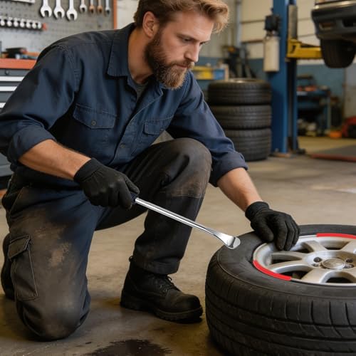 Tire Spoons Iron Set, 3pcs Steel Tire Changing Removal Tool 295mm for Dirt Bike Lawn Mower Motorcycle Tire Spoon Lever|Rim Protector Valve Tool Valve Cores Tire Valve Stem Tool kit