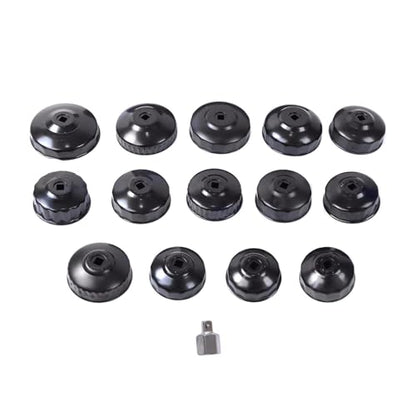 labwork 14Pcs Oil Filter Sleeve Cap Wrench Socket Tool Set 3/8 inch Drive Oil Socket