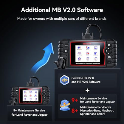 iCarsoft LR V2.0 Enhanced Ver Car Scan Tool for Land Rover/Jaguar and for Benz/Sprinter/Smart, All Systems in-Depth Diagnostic OBD2 Scanner Max 9 Service Battery Test 118 Live Data Fault Code Reader - color: LR V2.0 Enhanced Version