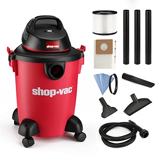 Shop-Vac 6 Gallon 3.0 Peak HP Wet Dry Vacuum, 3 in 1 Function Heavy-Duty Shop Vacuum with Filters, Attachments, Ideal for Home, Jobsite, Garage, Car & Workshop. 5971636 - color: Red/Black