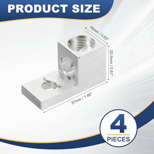 MECCANIXITY 4 Pcs Dual Aluminum Ground Lug, 1B26U 2/0AWG Double Wire Barrel Mechanical Lugs M12 Screw 600V for Electrical Connection Circuit Breaker Solar Panel Marine Power Distribution - size: 2/0 AWG 1B26U
