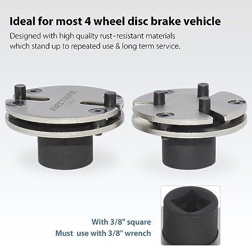 FIRSTINFO 3/8" Drive 2 & 3-Pin Brake Caliper Piston Rewind Tool, 20-35mm | Adjustable adapter • 3/8" square-drive wrench required • Pad replacement service • Taiwan original patent design - size: 2 & 3 Pin w/ 3/8" Square
