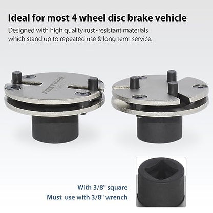 FIRSTINFO 3/8" Drive 2 & 3-Pin Brake Caliper Piston Rewind Tool, 20-35mm | Adjustable adapter • 3/8" square-drive wrench required • Pad replacement service • Taiwan original patent design - size: 2 & 3 Pin w/ 3/8" Square