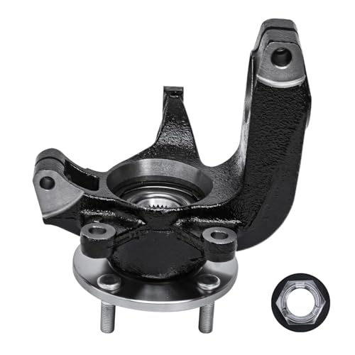 Detroit Axle - Front 4pc Steering Knuckles Kit for 08-11 Ford Focus, 2 Steering Knuckles & Wheel Bearing Hubs 2 Outer Tie Rod Ends 2008 2009 2010 2011 Replacement - size: 4SU47696/Kit
