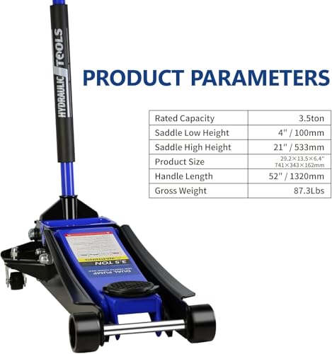 3.5 Ton Low Profile Floor Jack, Heavy Duty Steel Racing Floor Jack with Dual Pistons Quick Lift Pump, Lifting Range 4"-21", Hydraulic Professional Car Jacks 3.5 Ton/7000 LBS Capacity, Blue - color: Blue - 3.5 Ton(Dual Pump), Lift 4"-21"