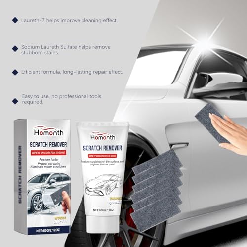Car Scratch Remover with Polishing Pad,2.12oz | Professional Paint Restoration Kit,Surface Repair Cream for Minor Scratches and Scuffs