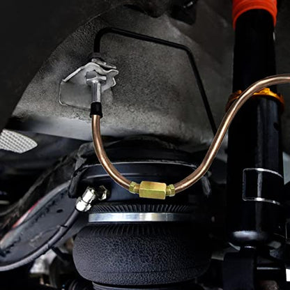 MuHize 3/16" Brake Line 25Ft - Copper Nickel Non-Magnetic Brake Tubing with 16 Braking Fittings, Fit Chevy Silverado/Jeep Wrangler - color: Copper-nickle