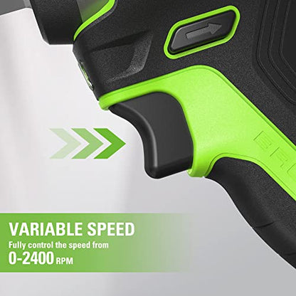 Greenworks 24V 3/8" Brushless Cordless Impact Wrench, 2.0Ah Battery and Compact Charger Included - size: 150 ft.-lbs., style: 2Ah Kit
