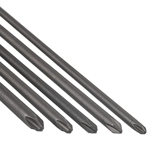 Rocaris 5 Pack Extra Long Phillips Screwdriver Bit Sets, 12 Inch | 1/4 Inch Hex Shank Magnetic Screwdriver Bits Cross Head S2