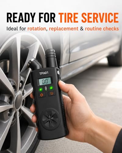 Digital Tpms Reset Gauge Tool, Tpa01 Tire Pressure Sensor Relearn Device, 150 Psi, 433 Mhz, Auto Valve Activation for Compatible Vehicles Quick & Easy Reset in Minutes - color: Black-1pc