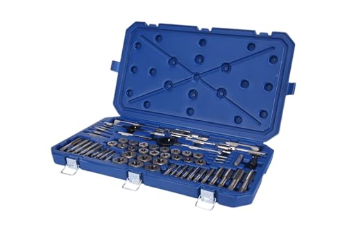Century Drill & Tool – 98958 Carbon Steel Fractional Tap and Die Set, 58 Piece Tool Set – Tool Kit for Hand Cutting Applications, Construction - size: 58-Piece