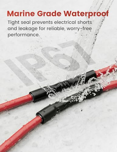 RED WOLF 3:1 Heat Shrink Tubing Kit 400PCS, Adhesive Lined Dual Wall Heat Shrink Tube, Waterproof Marine Grade Wire Wrap UL Certified for Automotive Marine Industrial Electrical, Black - color: 3:1 400PCS-Black
