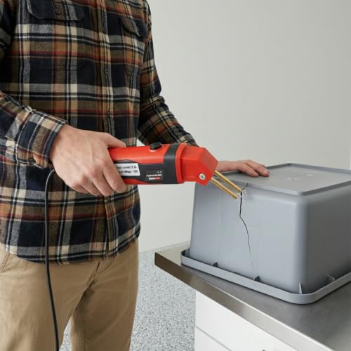 Plastic Welder Kit, 100W Welding Machine Kit, Max Temp 800°F (Red) | 110V 0.5A, Plastic Bumper Repair Set for DIY Car Bumper Toolbox Plastic Crack Fixing - color: Red