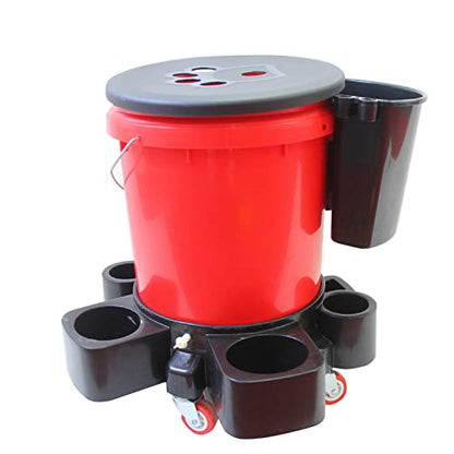 Car Detailing Bucket Organizer - Portable Auto Wash Tool Hanger, Black