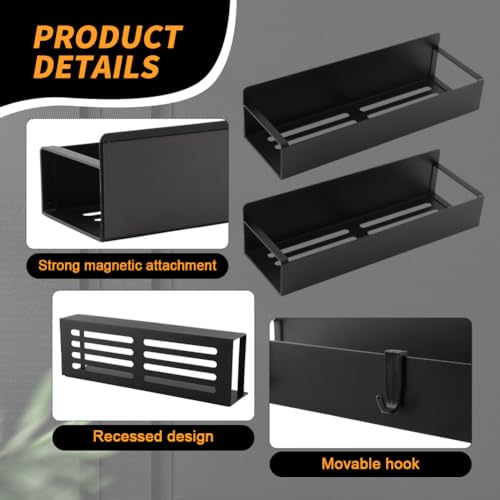 2 Pcs Magnetic Spray Can Holder,with 4 Pcs Small Hooks Wall-Mounted Spray Bottle Rack Paint Bottle Can Organizer for Garage Home Workspace