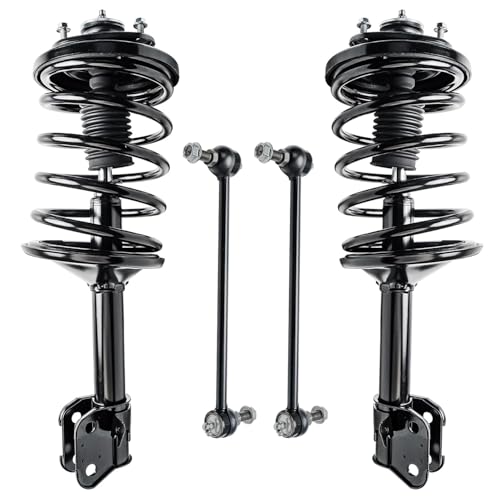 Detroit Axle - Front Struts Sway Bars for 03-05 Honda Pilot 2001-2002 Acura MDX, Complete 2 Struts with Coil Spring 2 Sway Bar Links 2003 2004 2005 Replacement Ready Strut Shock Assembly - size: 4QS1900545/Sway Kit